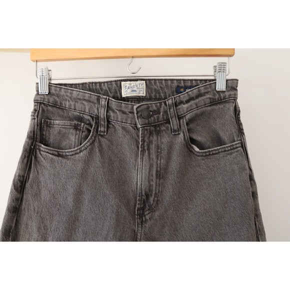 Faherty Mens Size 28 5 Pocket Black Dyed Straight Leg Jeans Pants Denim Stretch - Picture 2 of 11